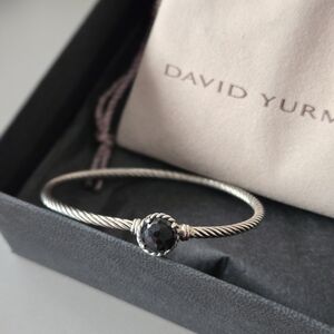 Sterling Silver 3mm Chatelaine Bracelet w/ Black Onyx